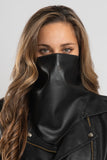 1-Piece Leather Triangle Mask Black