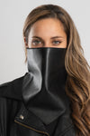 3-Piece Leather Triangle Mask Black