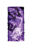  - Multi-Functional Headwear - Purple Butterflies EZ Tube - 1