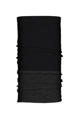  - Multi-Functional Headwear - Solid Black Fleece-Neck Tube