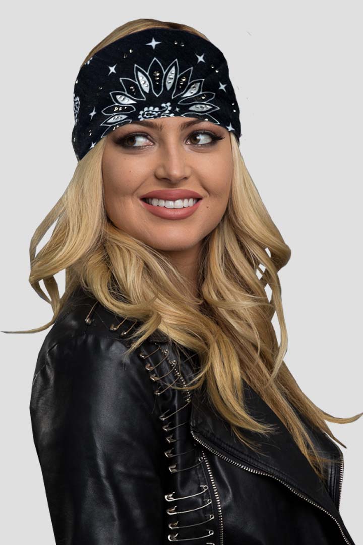 Black Bandana w/Gems 22
