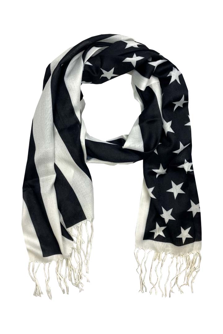 Black & White Stars & Stripes Scarf – Hair Glove