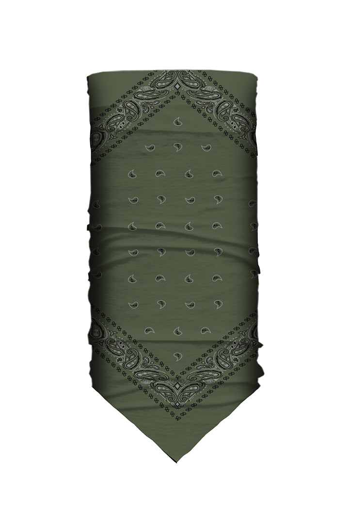 Olive Green Paisley Bandana Tube – Hair Glove