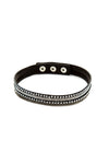Silver Stud and Bling Faux Suede Bracelet