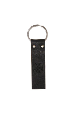 Single Key-Biker Cross Black Leather