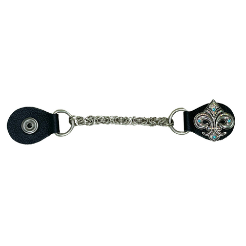 Fleur-de-Lis w/Aqua Gems 7" Women's Vest Extenders