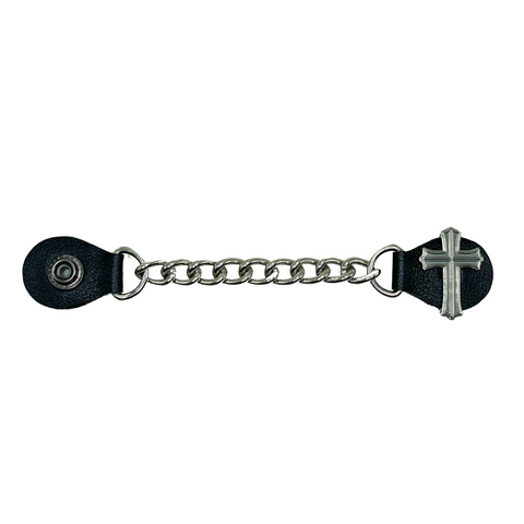 Chopper Bike Chain Vest Extender With Skull Press Stud