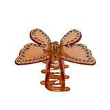 2.5"Orange w/Gems Acrylic Butterfly Pack of 3