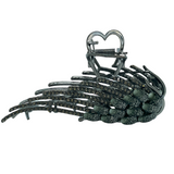 4.5" Gun Metal Bling Angel Wing Jaw Clip