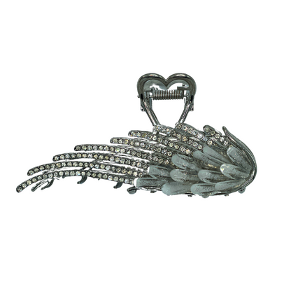 4.5" Silver Bling Angel Wing Jaw Clip