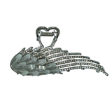 4.5" Silver Bling Angel Wing Jaw Clip