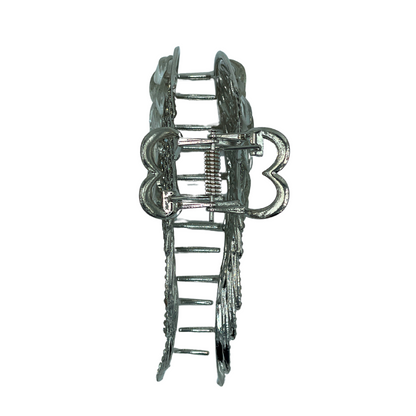 4.5" Silver Bling Angel Wing Jaw Clip