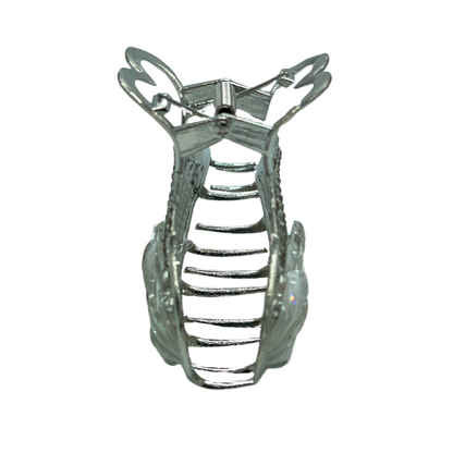 4.5" Silver Bling Angel Wing Jaw Clip