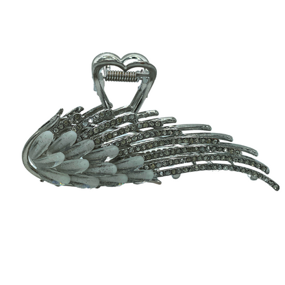 4.5" Silver Bling Angel Wing Jaw Clip