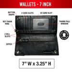7 Inch Skull Full-Grain Leather Wallet