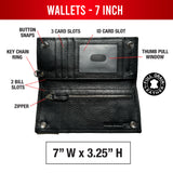 7 Inch Skull Full-Grain Leather Wallet