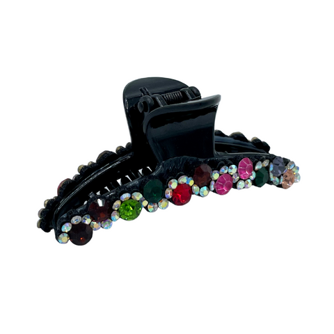 2" Multi Color Crystal Jaw Clip Pack of 3