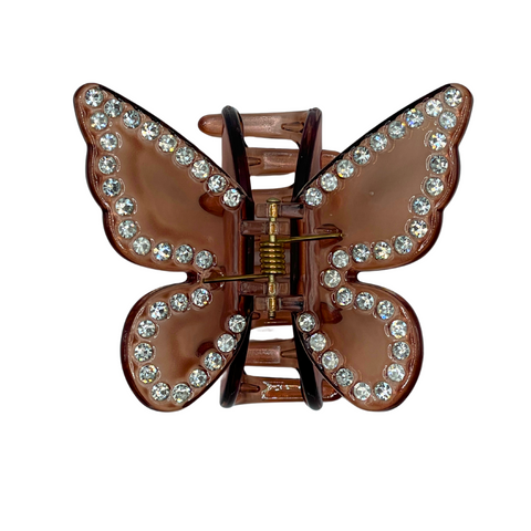 2.5" Brown w/Gems Acrylic Butterfly Pack of 3