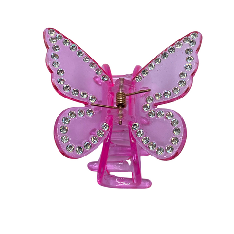 2.5" Pink w/Gems Acrylic Butterfly Pack of 3