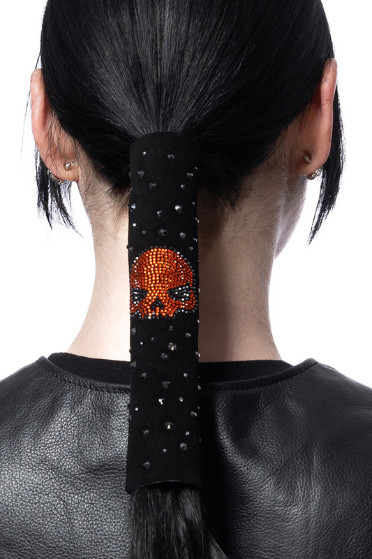 Orange Bling Skull Suede - Original Hair Glove®