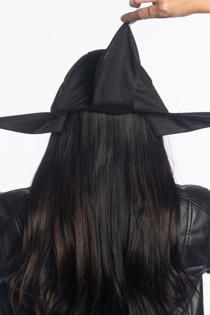 Solid Black Perforated Full-Head Wrap (NO Elastic Band)