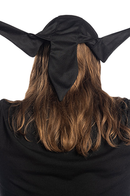 Solid Black Perforated Full-Head Wrap (NO Elastic Band)