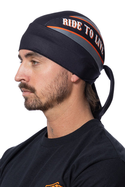 Grey & Orange Bar Full-Head Wrap