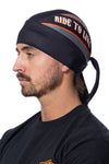 Grey & Orange Bar Full-Head Wrap