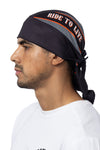 Grey & Orange Bar Full-Head Wrap