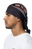 Grey & Orange Bar Full-Head Wrap