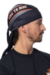 Grey & Orange Bar Full-Head Wrap