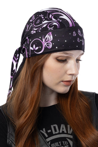 Butterflies w/Gems Full-Head Wrap