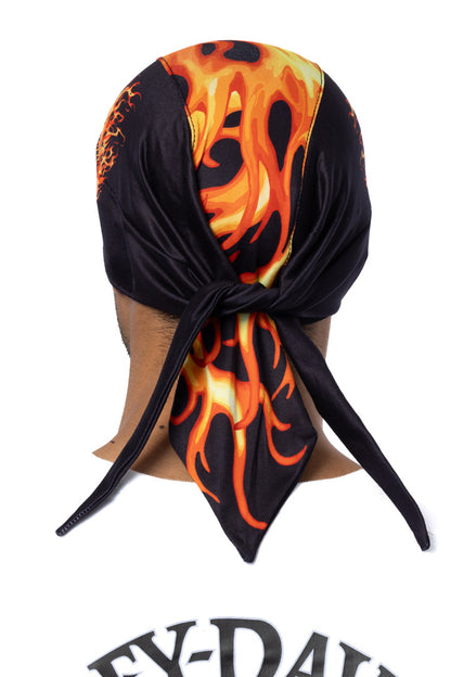 Skull w/Flames Full-Head Wrap