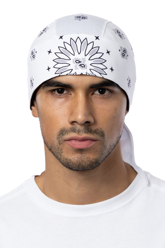 White Bandana Full-Head Wrap