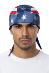 Patriotic Perforated Full-Head Wrap (w/Hidden Elastic Band)
