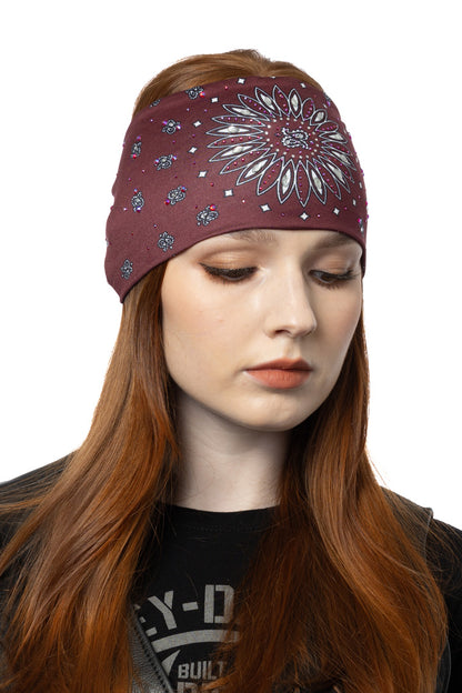 Burgundy Sunrise Paisley w/Gems Light Weight EZ Bandz