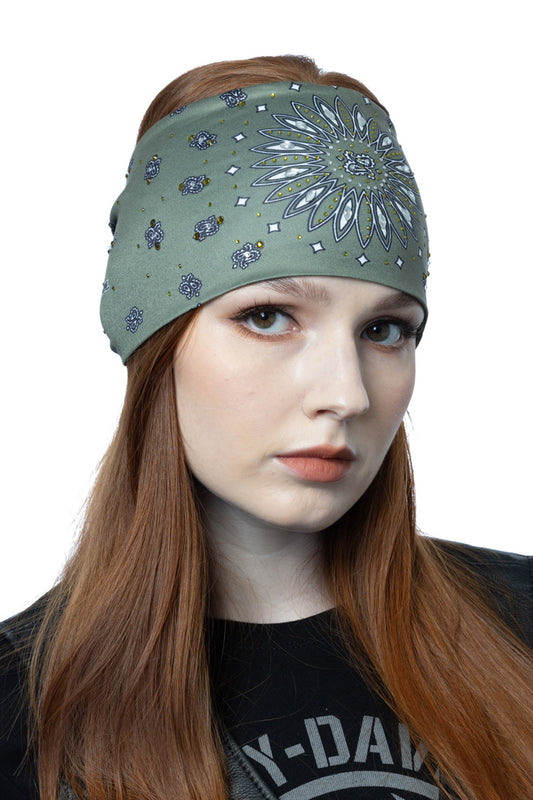 Olive Sunrise Paisley w/Gems Light Weight EZ Bandz