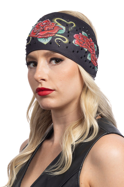 Serpent & Roses w/Gems (Black) EZ Bandz