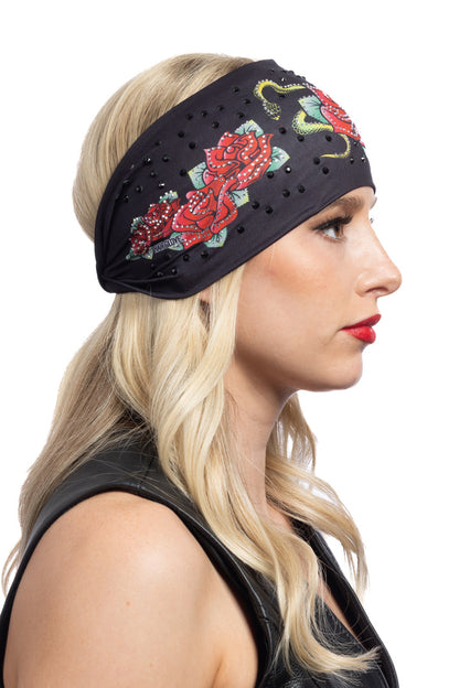 Serpent & Roses w/Gems (Black) EZ Bandz