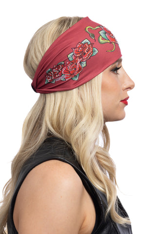 Serpent & Roses w/Gems (Burgundy) EZ Bandz