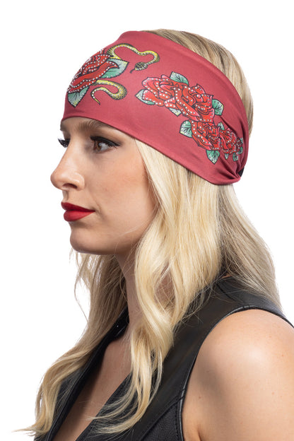 Serpent & Roses w/Gems (Burgundy) EZ Bandz