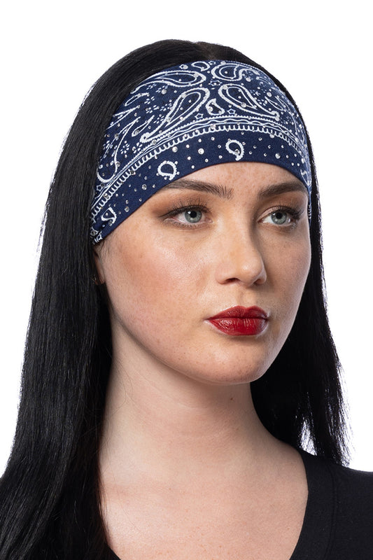 Bling'd Navy Bandana Rally Headband