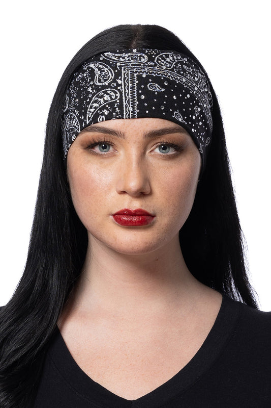 Bling'd Black Bandana Rally Headband