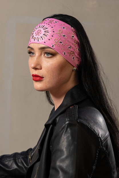Bling'd Pink Ribbon Paisley Rally Headband
