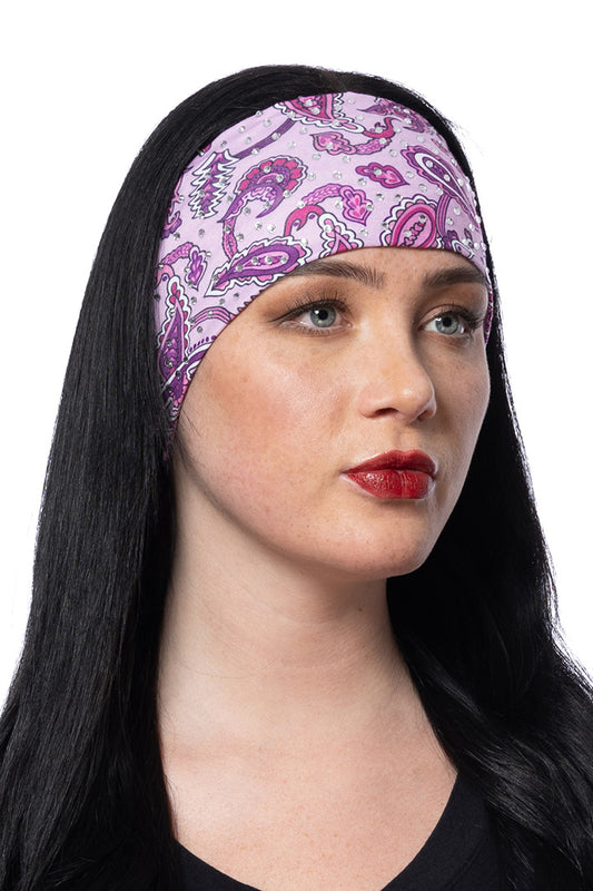 Bling'd Lilac Paisley Rally Headband