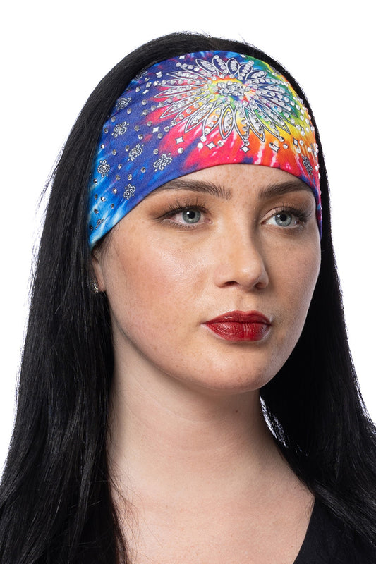 Bling'd Tie Dye Paisley Rally Headband
