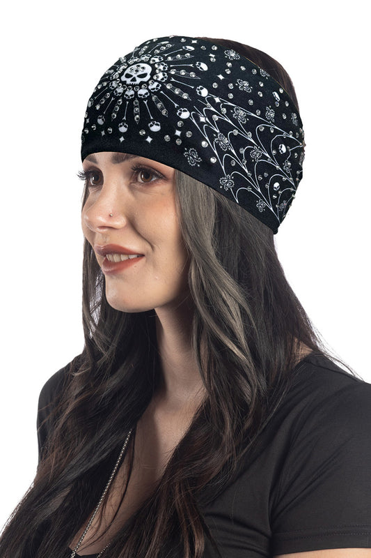 Bling'd Skull Paisley Rally Headband