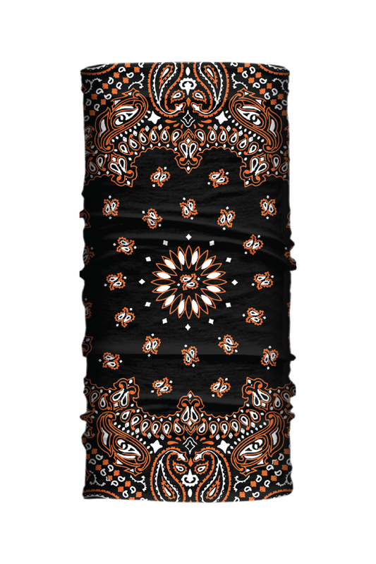 Black & Orange Paisley Winter Weight EZ Tube
