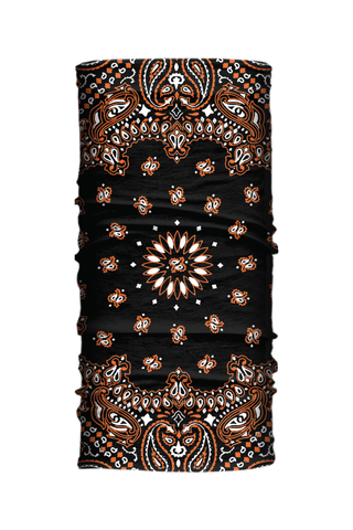 Black & Orange Paisley Winter Weight EZ Tube
