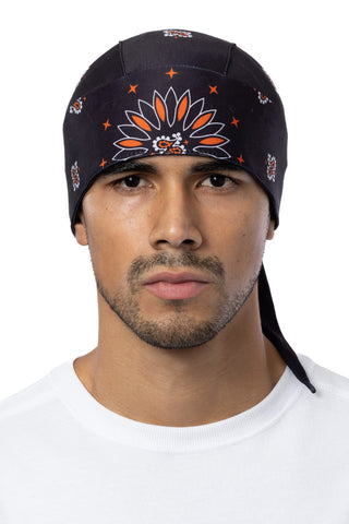 Orange Paisley Soaker Full-Head Wrap